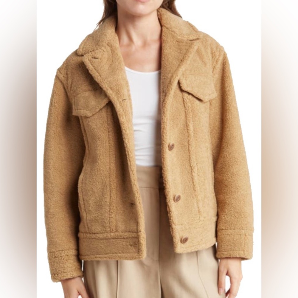 Vince Teddy Jacket in Camel Tan